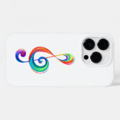 層状レインボートレブルクレフ、 音符記号 Case-Mate iPhoneケース (裏面 (横))