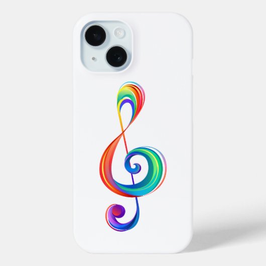 層状レインボートレブルクレフ、 音符記号 Case-Mate iPhoneケース (裏面)