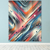 層状抽象芸術ス絵を描プ キャンバスプリント (インサイチュ (ウッドフロア))