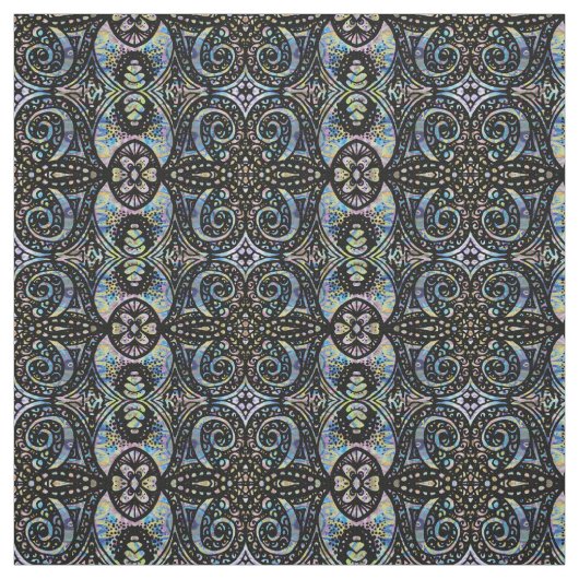 層状渦巻形の花柄 ファブリック (見本)