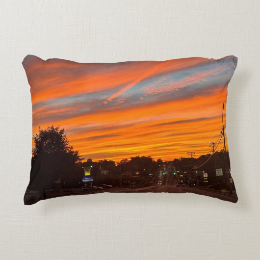 層状雲の夕焼けアクセントピロー アクセントクッション (正面)