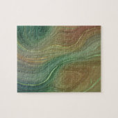 層自然 |エメラルドグリーンブラウン金ゴールドアゲート ジグソーパズル (横)