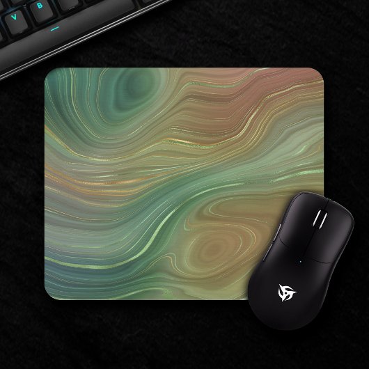 層自然 |エメラルドグリーンブラウン金ゴールドアゲート マウスパッド
