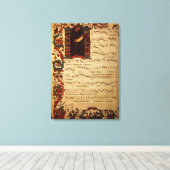 履歴のあるミュージカル表記のページ キャンバスプリント (インサイチュ (ウッドフロア))