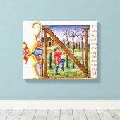 履歴イニシャル'N' キャンバスプリント (インサイチュ (ウッドフロア))