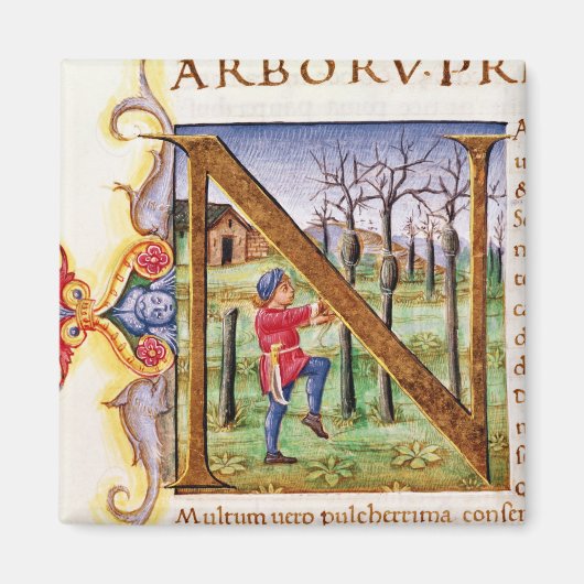 履歴イニシャル'N' マグネット (正面)