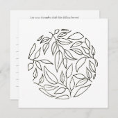 履歴シンプル付きリーフのアウトラインカード 招待状 (正面/裏面)