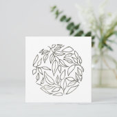 履歴シンプル付きリーフのアウトラインカード 招待状 (スタンド正面)