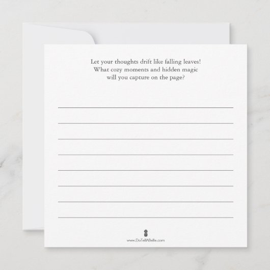 履歴シンプル付きリーフのアウトラインカード 招待状 (裏面)