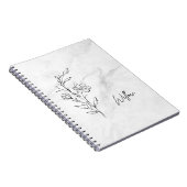 履歴パーソナライズされたフローラエレガントデザイン ノートブック (右側)