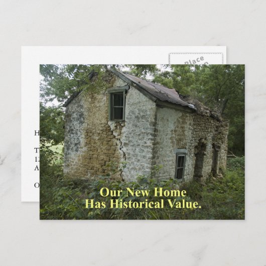 履歴値ホームおもしろい – 所在地の変更 案内ポストカード (正面/裏面)