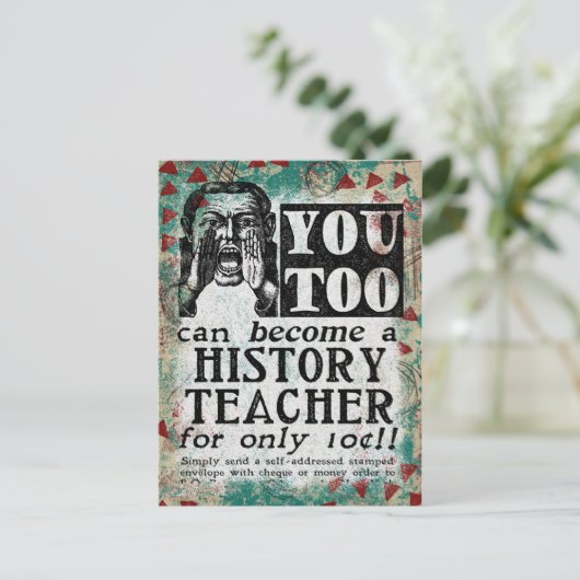 履歴先生はがき – おもしろいヴィンテージレトロ ポストカード (スタンド正面)