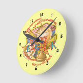 履歴先生モットー ラウンド壁時計 (傾斜)