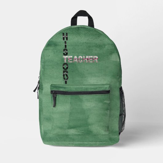 履歴先生新学期Chalkboardバックパック プリントバックパック (正面)