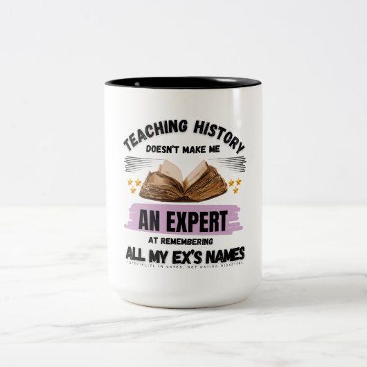 履歴先生:デートすること災害ではなく日付 ツートーンマグカップ (中央)