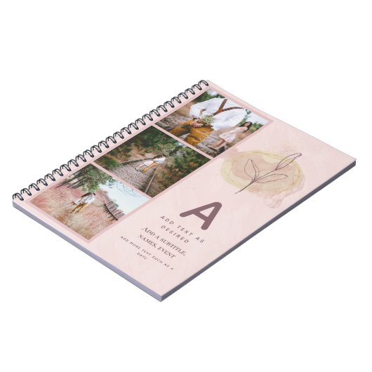 履歴素朴ギフトパーソナライズされた抽象芸術リーフ ノートブック (左側)