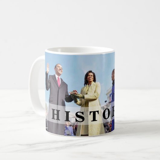 履歴:オバマ大統領が式典を発表 コーヒーマグカップ (正面左)