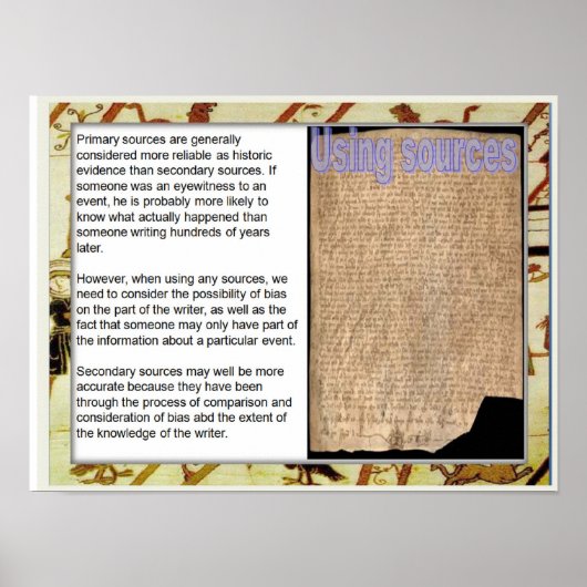 履歴、中世、ソースの使用 ポスター (正面)