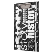 履歴；黒と濃いグレーのストライプ クリップボード (左)