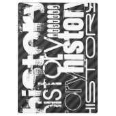 履歴；黒と濃いグレーのストライプ クリップボード (裏面)