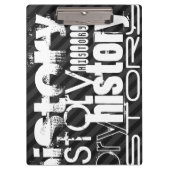 履歴；黒と濃いグレーのストライプ クリップボード (正面)