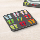 履物ファンキーカラフル夏ビーチサンダル コースター (左側)