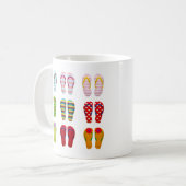 履物ファンキーカラフル夏ビーチサンダル コーヒーマグカップ (正面左)