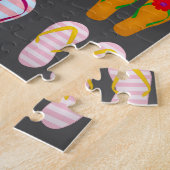 履物ファンキーカラフル夏ビーチサンダル ジグソーパズル (側面)