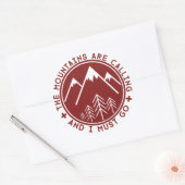 山々がステッカーを呼んでいる ラウンドシール (封筒)