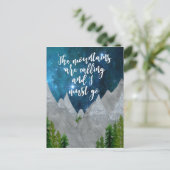 山々がタイポグラフィ葉書を ポストカード (スタンド正面)