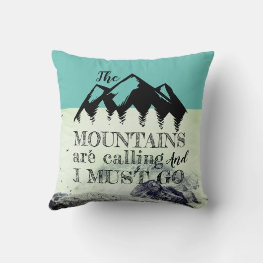 山々がターコイズ クッション (裏面)