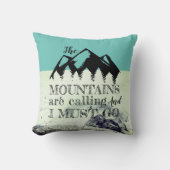 山々がターコイズ クッション (正面)