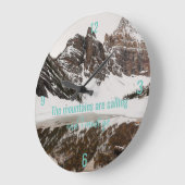 山々が写真で時計を呼んでいる ラージ壁時計 (傾斜)