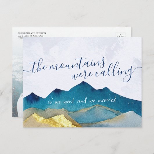 山々が写真の発表を結婚呼んでいた 案内ポストカード (正面/裏面)
