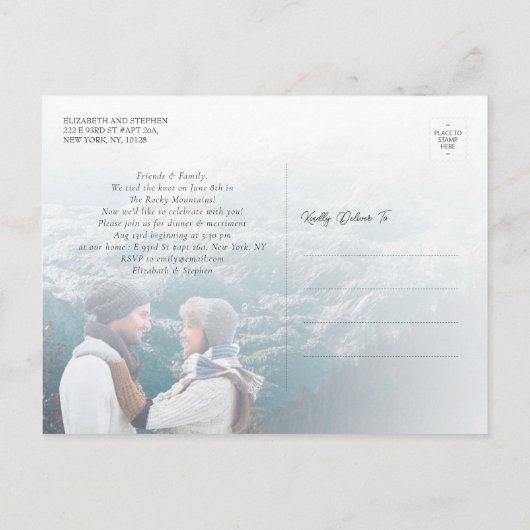 山々が写真の発表を結婚呼んでいた 案内ポストカード (裏面)