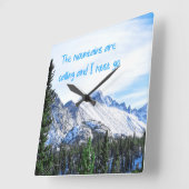 山々が呼びかけているので、私は行かなければならない スクエア壁時計 (傾斜)