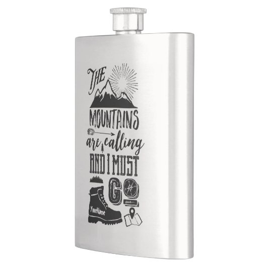 山々が呼び出している私はタイポグラフィ フラスク (左)