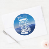 山々が呼び出している私はタイポグラフィ ラウンドシール (封筒)