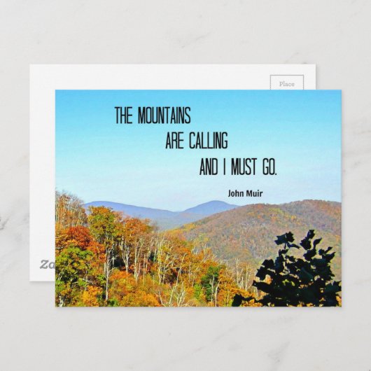 山々が呼び寄せていて行かねばならない。 ポストカード (正面/裏面)