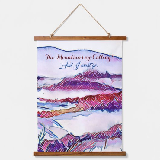 山々が呼び寄せているから僕はウォールアートに行かなければならない 吊り下げ型タペストリー (正面)