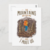 山々が呼び掛けてるからハイキングに行かなくちゃ ポストカード (正面/裏面)