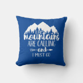 山々が呼び掛けてるから青く白くしないと クッション (正面)