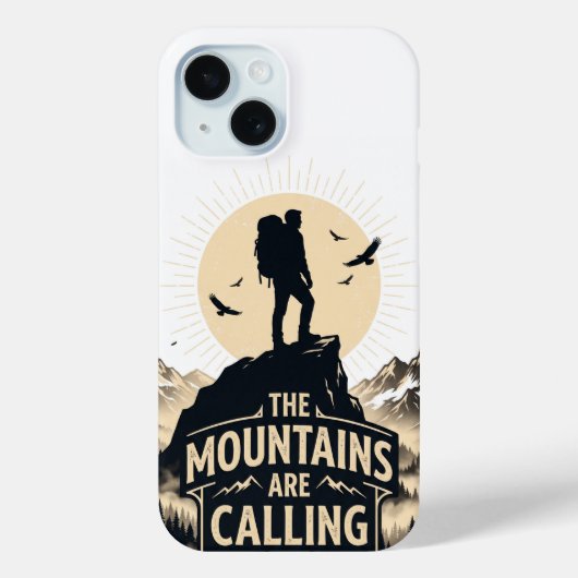 山々が呼んでいる アドベンチャーシルエット Case-Mate iPhoneケース (裏面)