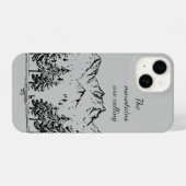 山々が引用文を呼び感動的出す iPhoneケース (裏面横)