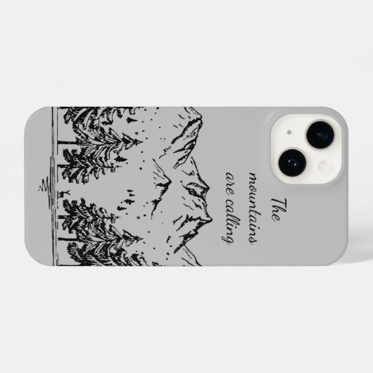 山々が引用文を呼び感動的出す iPhoneケース (裏面横)