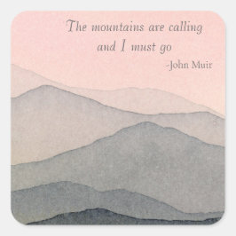 山々が水の色を呼んでいる スクエアシール