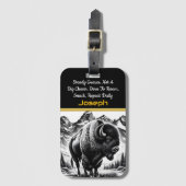 山々によるトワイライトのバッファロー ラゲッジタグ (正面縦)