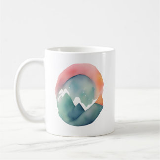 山々に抱かれての夜明け コーヒーマグカップ