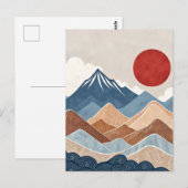 山々に沈む夕焼けの美しさ ポストカード (正面/裏面)