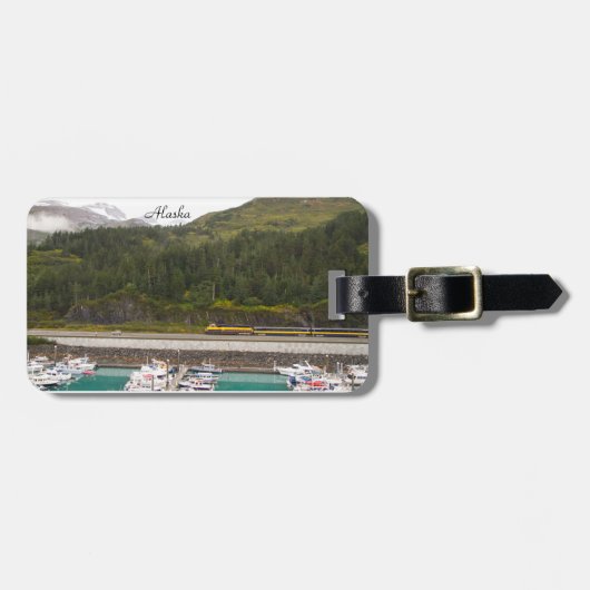 山々の写真と荷物タグアラスカ ラゲッジタグ (正面横)